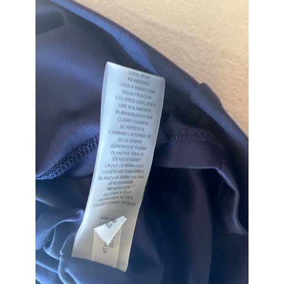 Vince Camuto Womens Size 8 Navy Shealth Dress Sheer Angel Flutter Sleeves Lined - Picture 14 of 14